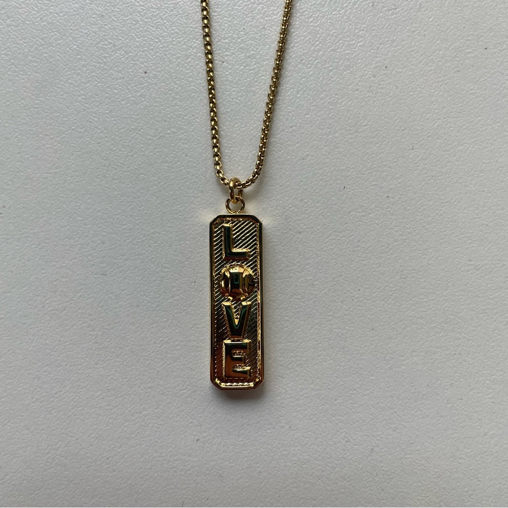 Spartina 449 LOVE Sporty Reversible Necklace 17” Gold - Picture 3 of 4